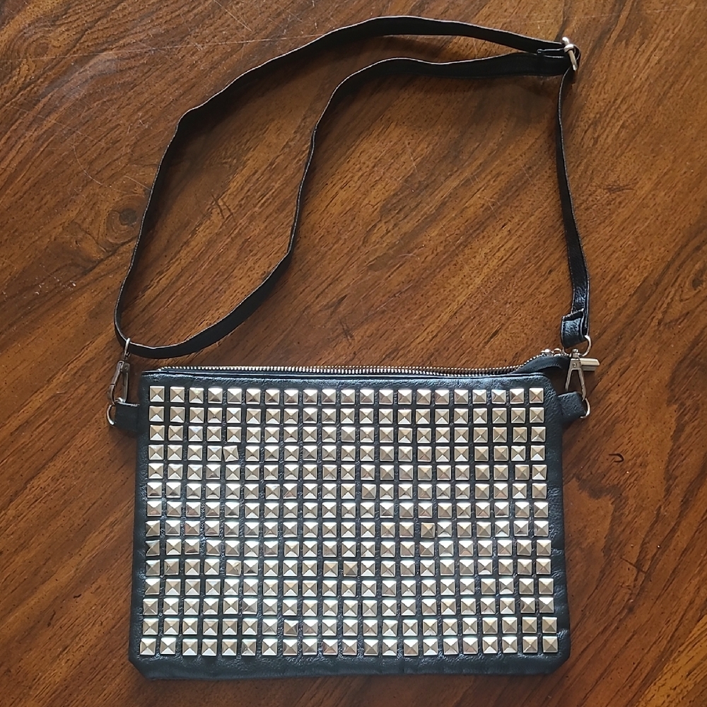 Eckored Studded Black Crossbody Bag